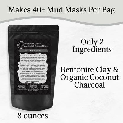 Bentonite Clay- Activated Charcoal Blend Clay Powder